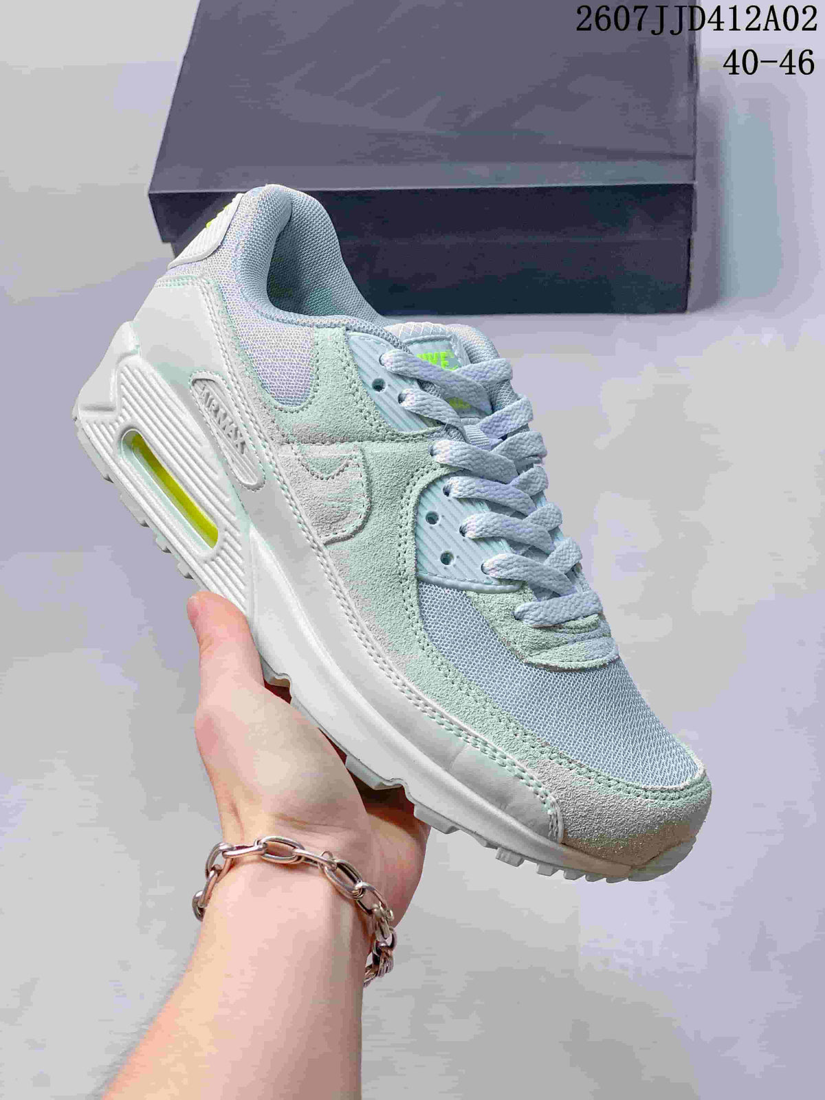 Nike Air Max 90 Sneakers in Pale Blue and Mint