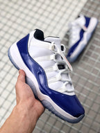 Air Jordan 11 Sneakers White and Deep Blue BQ3685-001