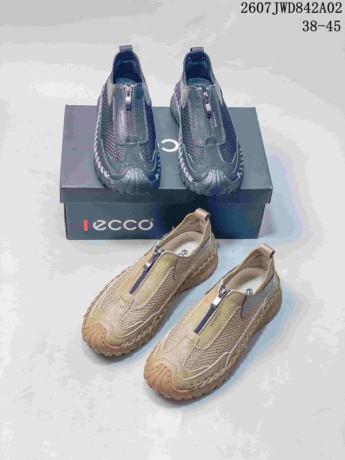 ECCO Zip-Front Mesh Casual Shoes