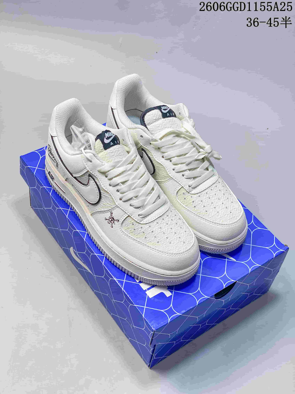 Nike Air Force 1 Off-White Sneakers with Stussy-Style Graphics