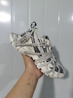 0310 White/Black Lace-Up Sneakers