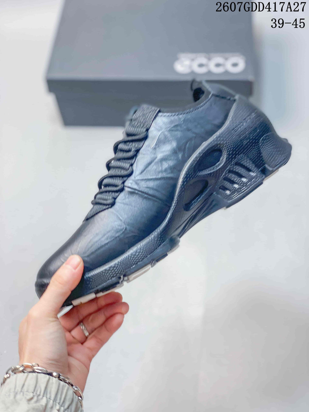 ECCO 2607GDD417A27 Black Lace-Up Casual Sneakers