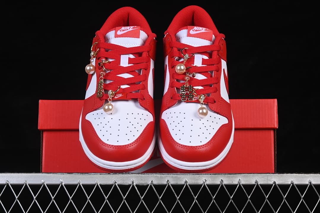 Nike Dunk Low Red and White Sneakers DD1873-116