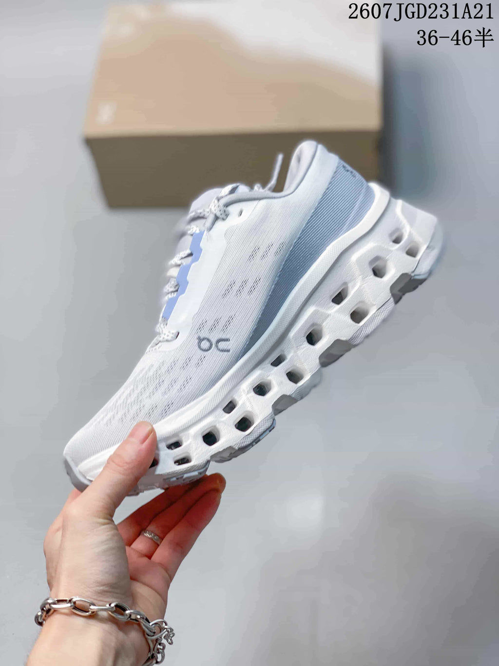On Cloudmonster 3 Sneakers White and Light Blue 712210TIT