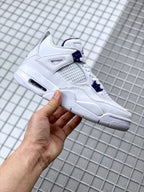 Jordan Air Jordan 4 Court Purple White and Purple Sneakers