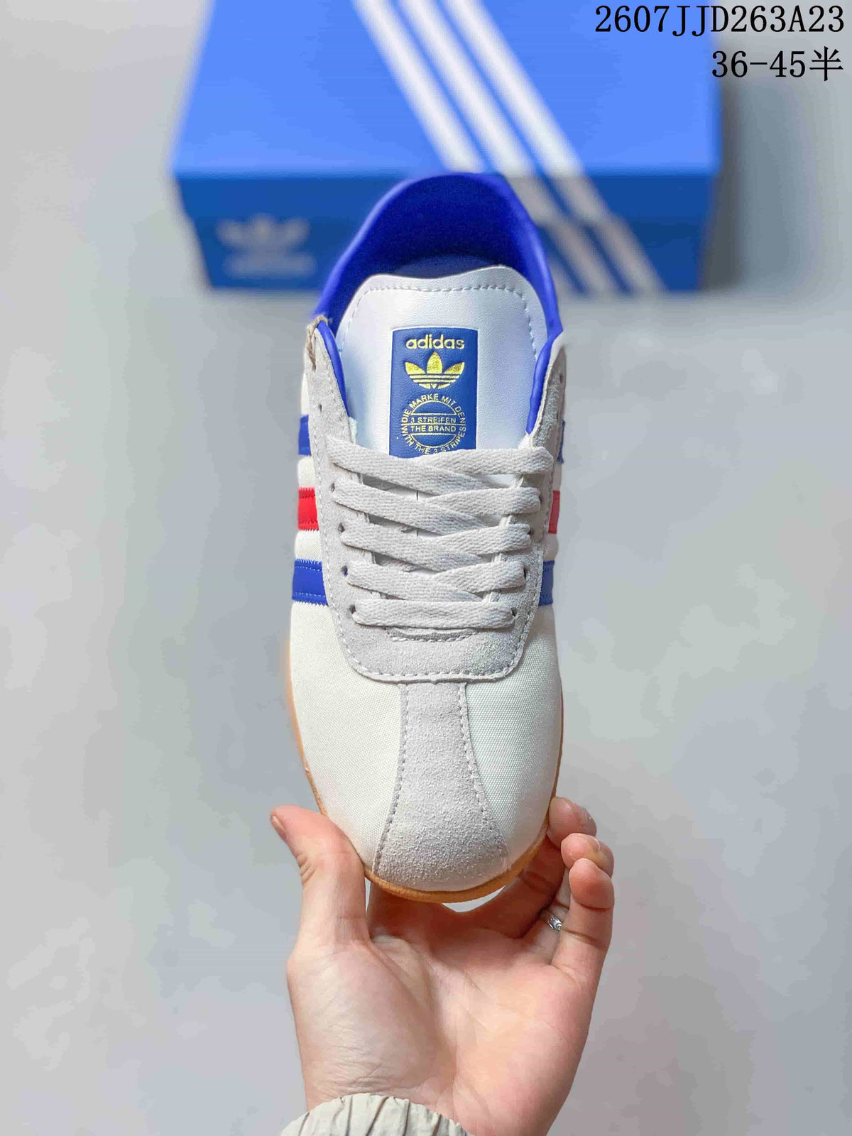 adidas Tokyo Sneakers White Blue Red Gum Sole