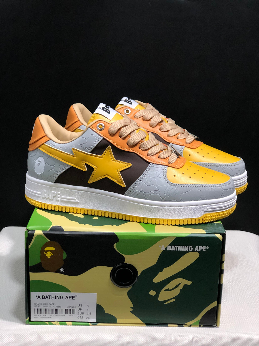 BAPE STA Low-Top Sneakers Grey Yellow