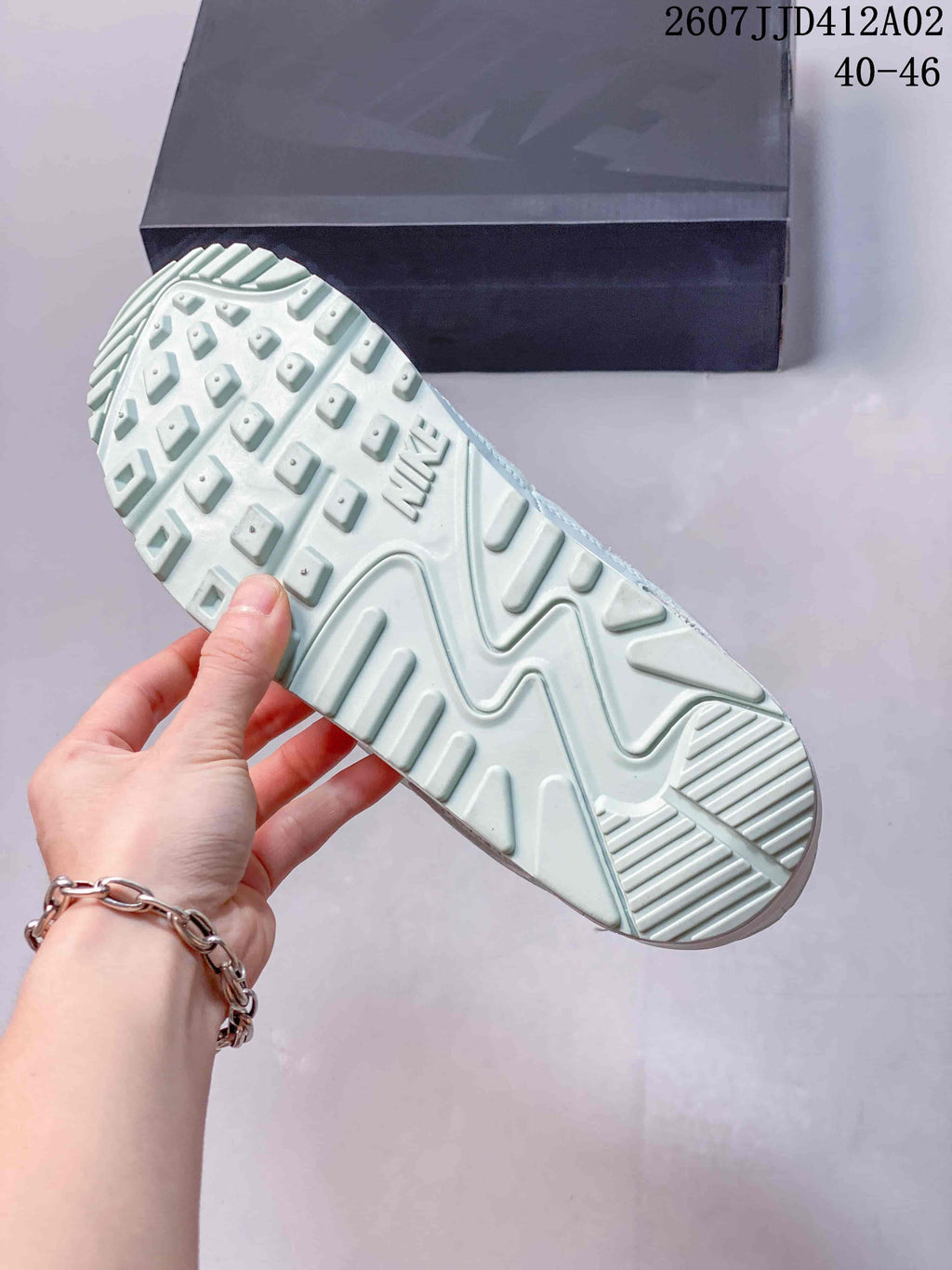 Nike Air Max 90 Sneakers in Pale Blue and Mint