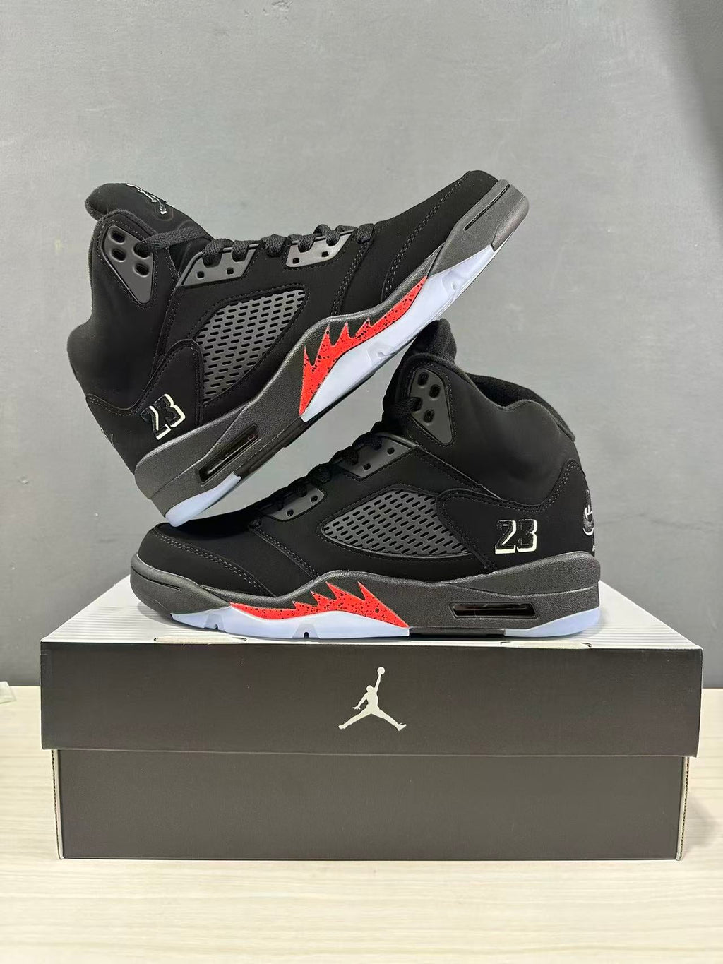 Jordan Air Jordan 5 Retro Black Red High-Top Sneakers