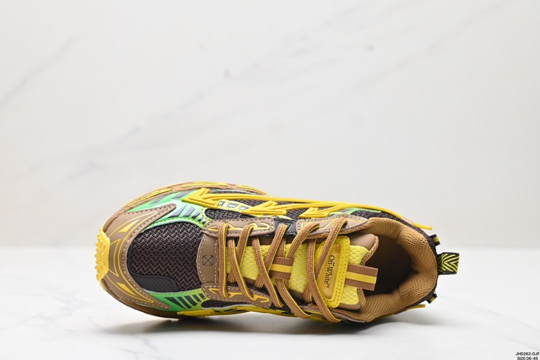 Off-White Be Right Back Casual Sneakers Yellow Brown Green