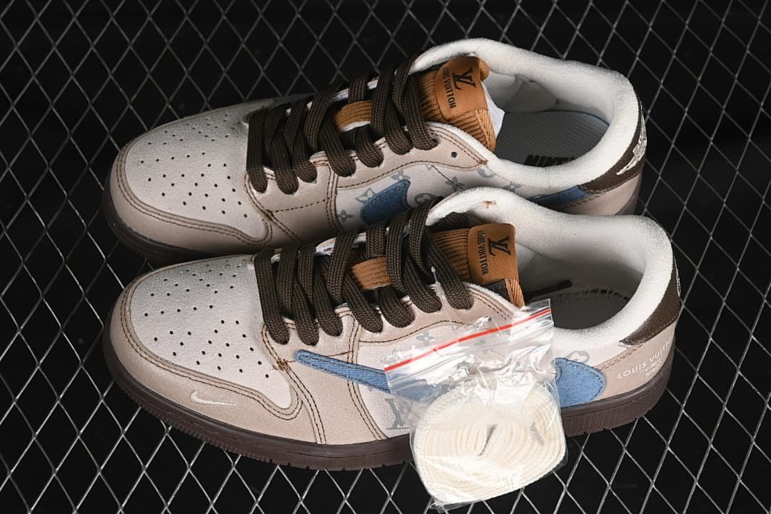 Travis Scott x Fragment Air Jordan 1 Low OG SP Blue Grey