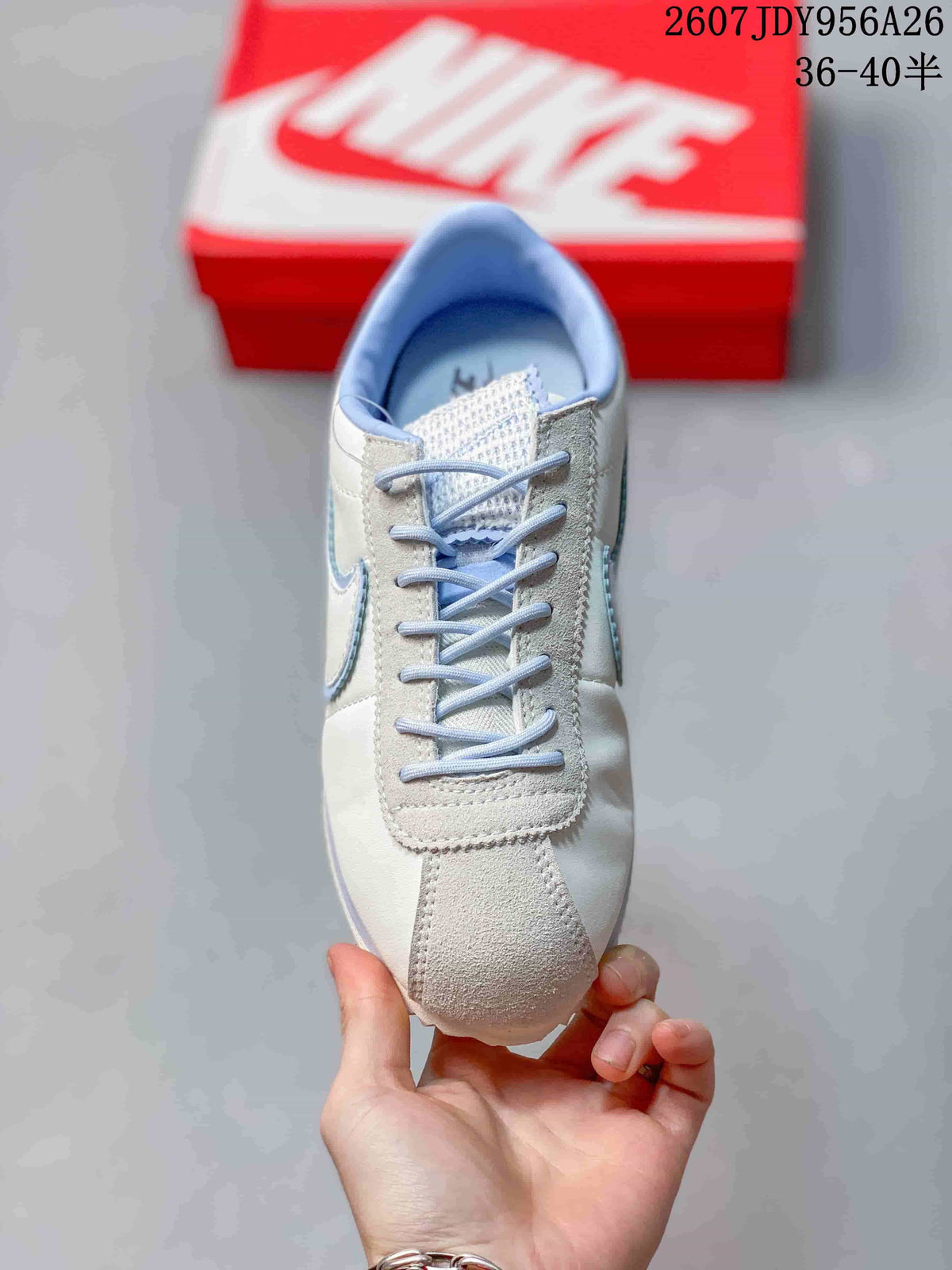 Nike Classic Cortez Sneakers White Light Blue Yellow IR13
