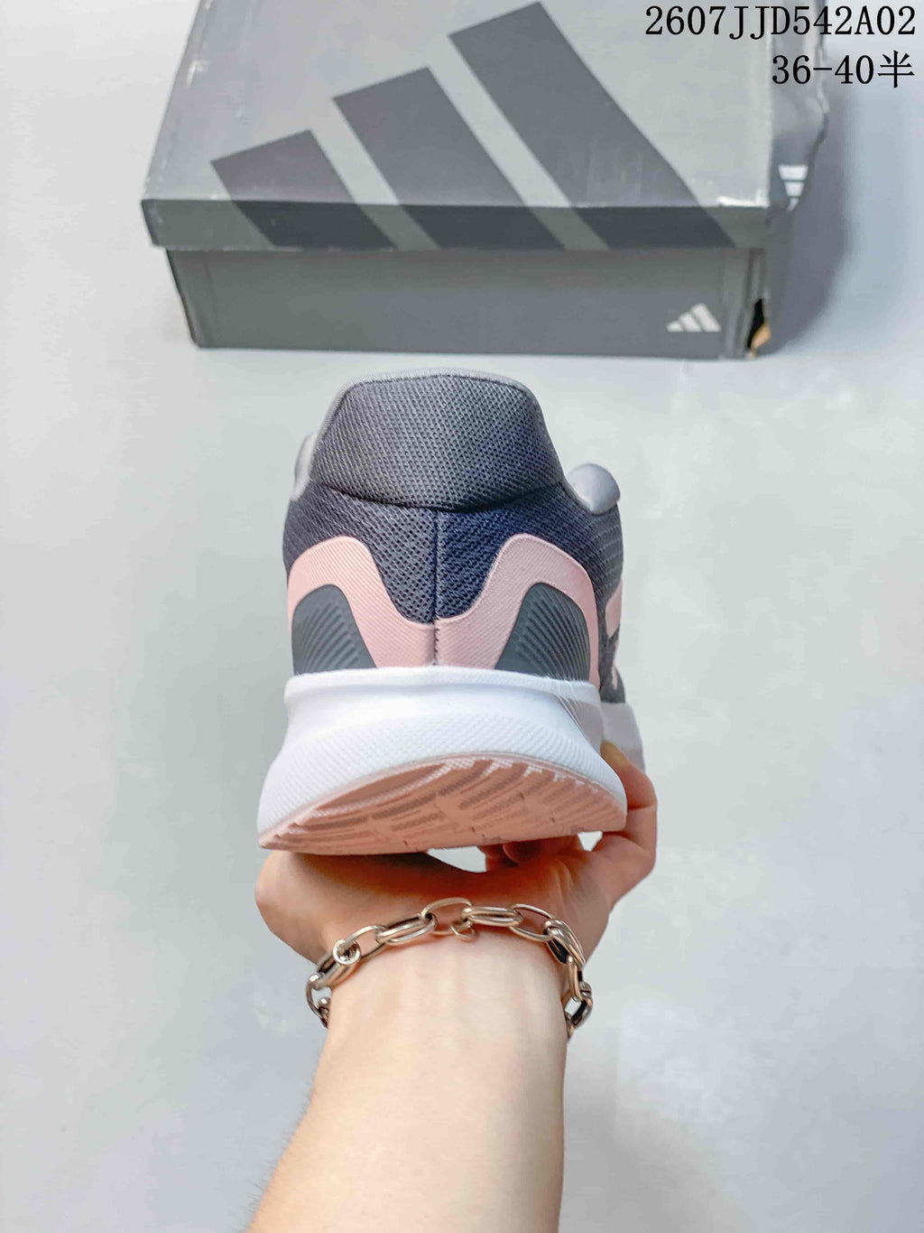Adidas Runfalcon 5 Running Shoes Gray Pink JJD542A02