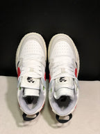 Off-White White and Red Low-Top Sneakers