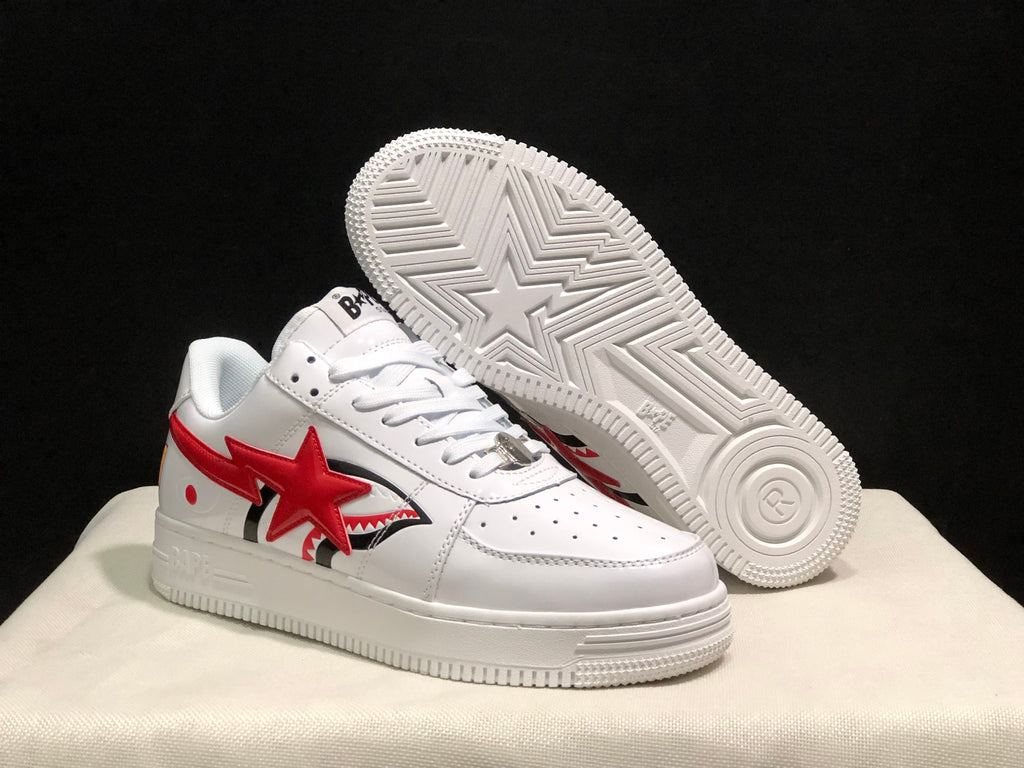 BAPE Bape Sta Low-Top Sneakers White Red