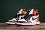 Air Jordan 1 Satin Black Toe High-Top Sneakers