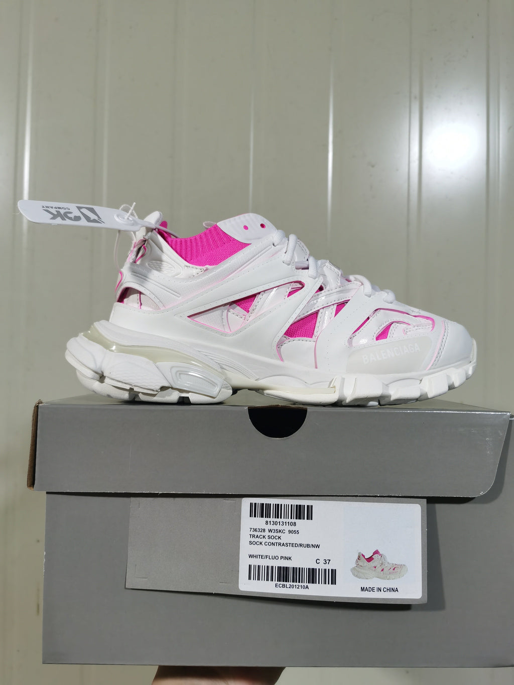 Balenciaga Track Sock Sneakers White Fluorescent Pink 9055