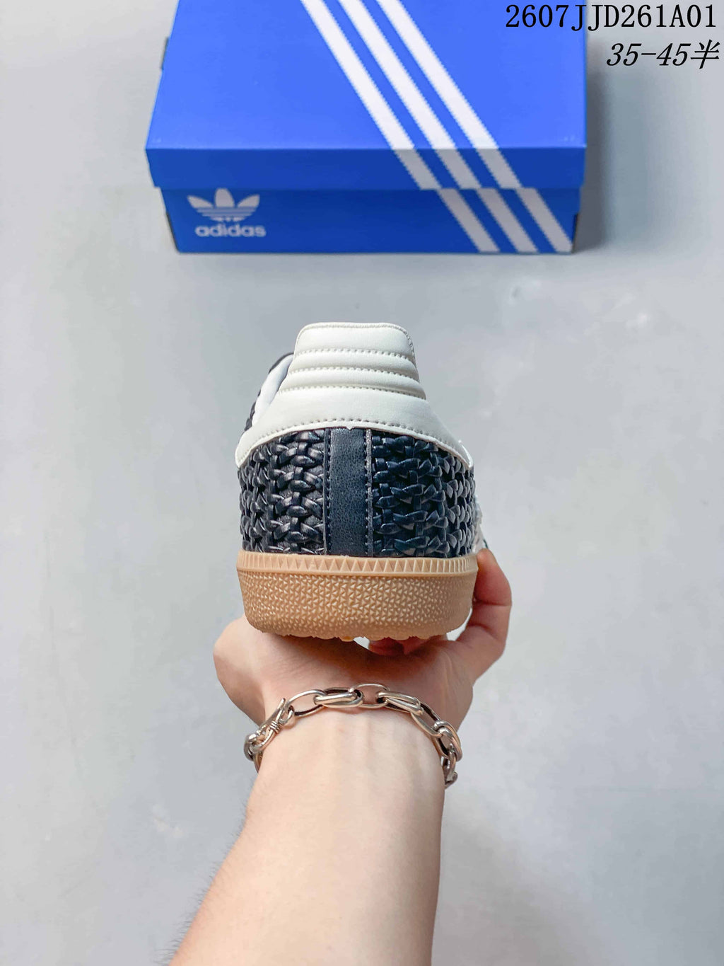 adidas Originals Samba Black Woven-Texture Sneakers 07JJD261A01