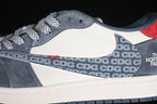 Jordan 1 Low OG SP Low-Top Sneakers in Grey, White and Red