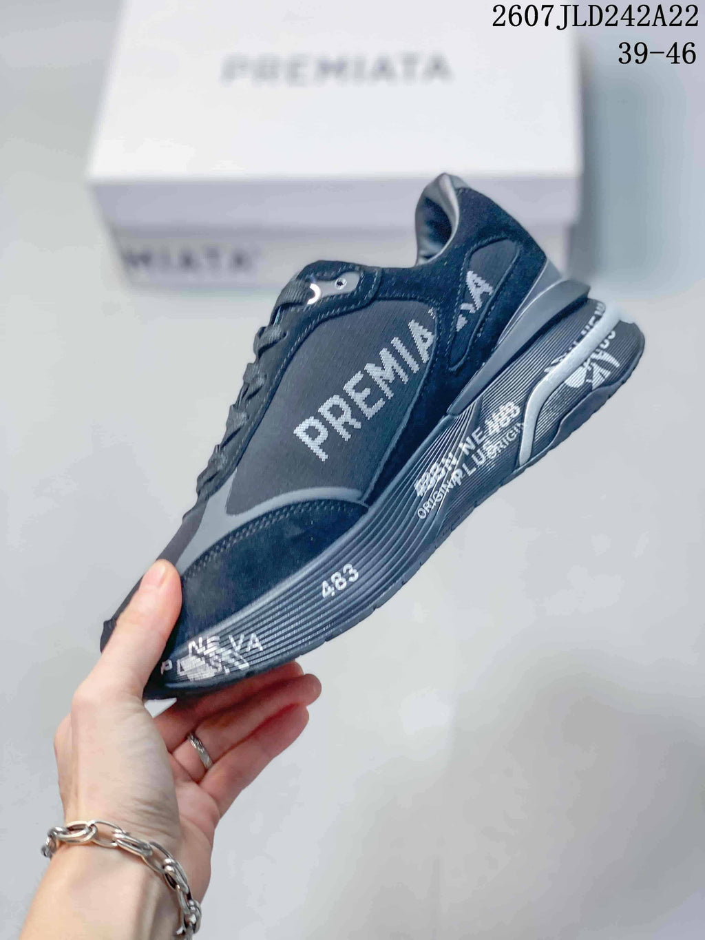 Premiata Lander Trainers Dark Navy and Gray 712800TIT