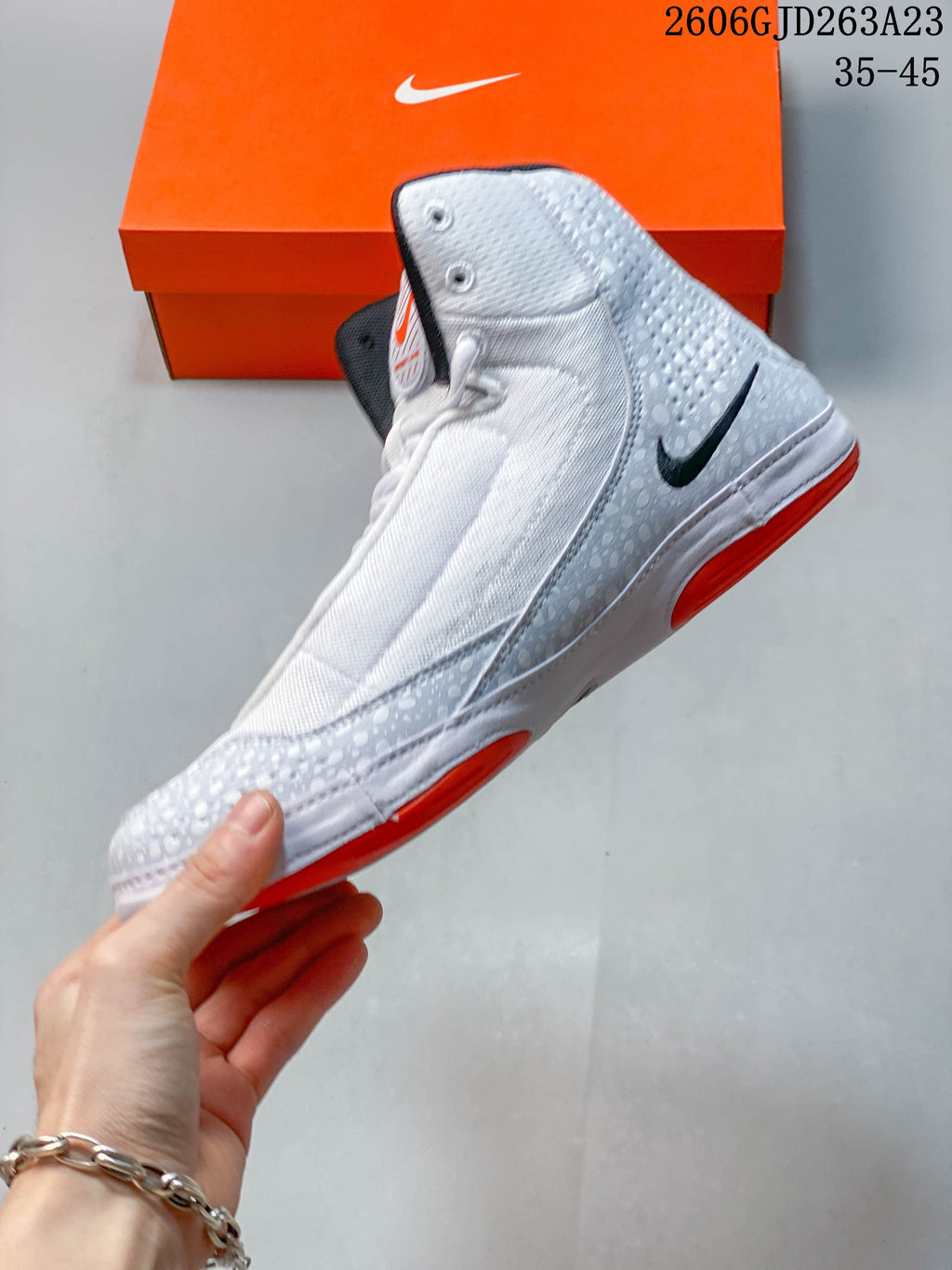 Nike Inflict 4 Wrestling Shoes White and Grey