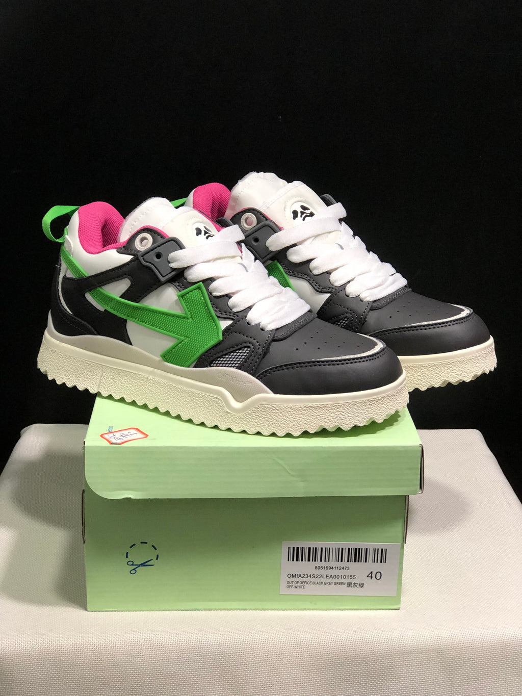 Off-White Out Of Office Sneakers Black Grey Green