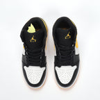 Jordan 1 High Black Yellow White Sneakers CV5276-107