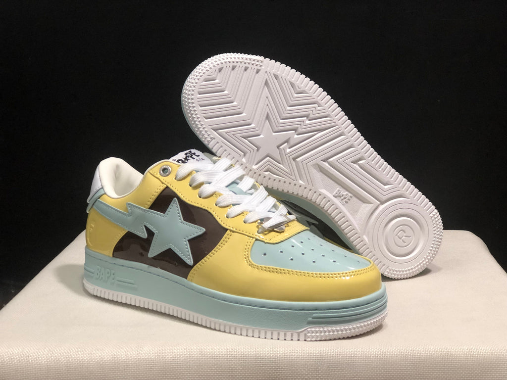 BAPE STA Low-Top Sneakers Yellow Blue Brown