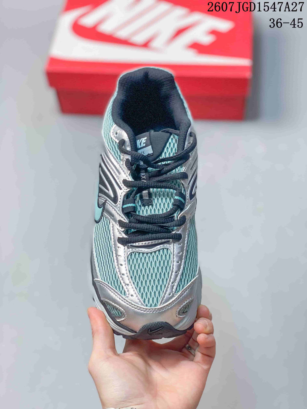 Nike Air Max Moto 2K Sneakers Silver Teal and Black
