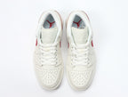 Jordan 1 Low Sneakers, Sail and Red, AO9944-161
