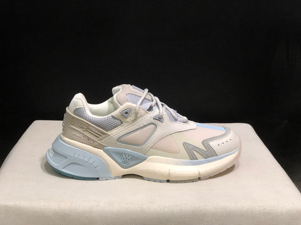 AMIRI MA Runner Sneakers Beige and Light Blue