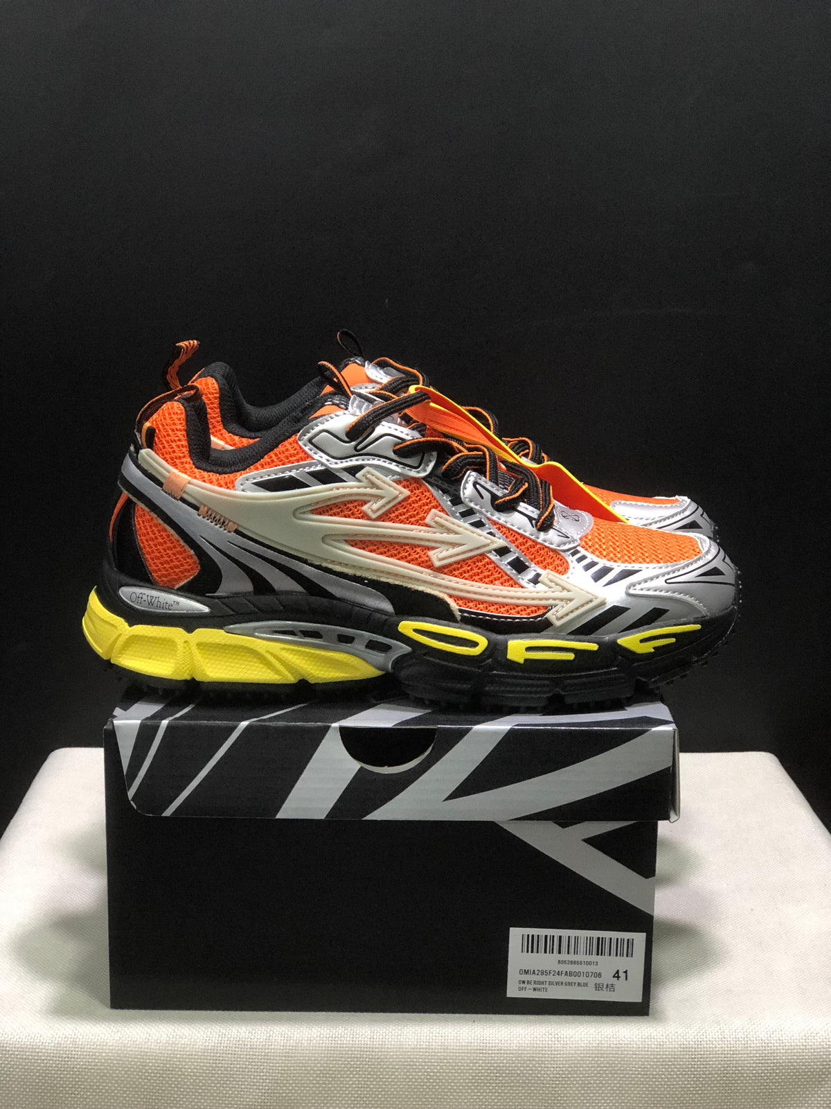 Off-White Be Right Back Sneakers Orange Silver Black Yellow