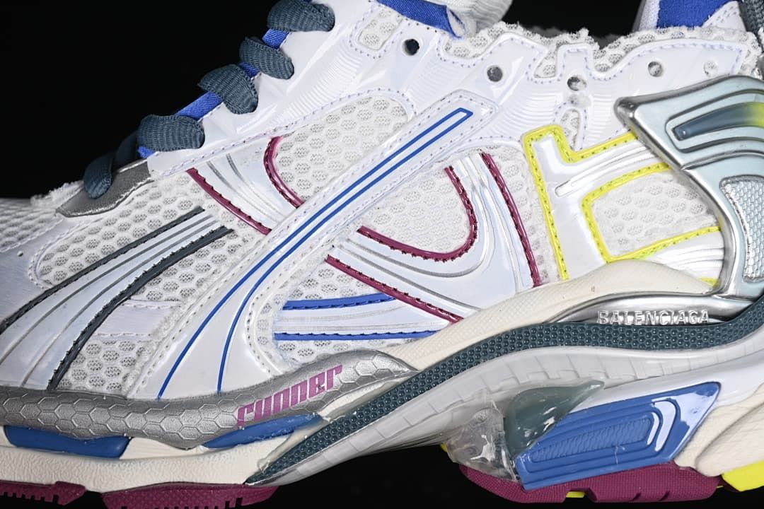 Balenciaga Runner 7.0 Sneakers in White, Blue and Yellow