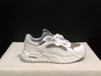 Off-White White and Grey Leather Low-Top Sneakers