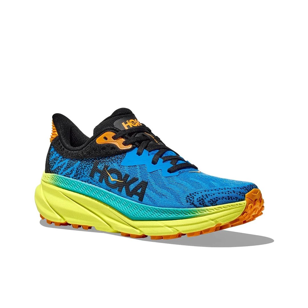 HOKA Challenger 7 Trail Running Shoes Blue Yellow