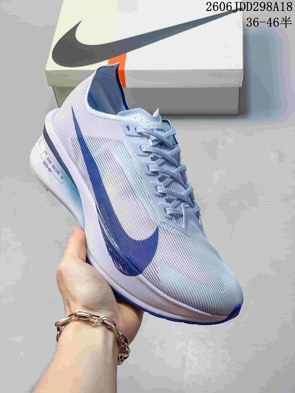 Nike ZoomX Vaporfly NEXT% 4 Road Racing Sneakers White Blue
