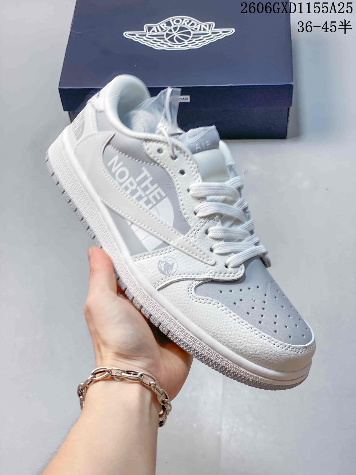 Jordan Low-Top Sneakers in White and Light Grey