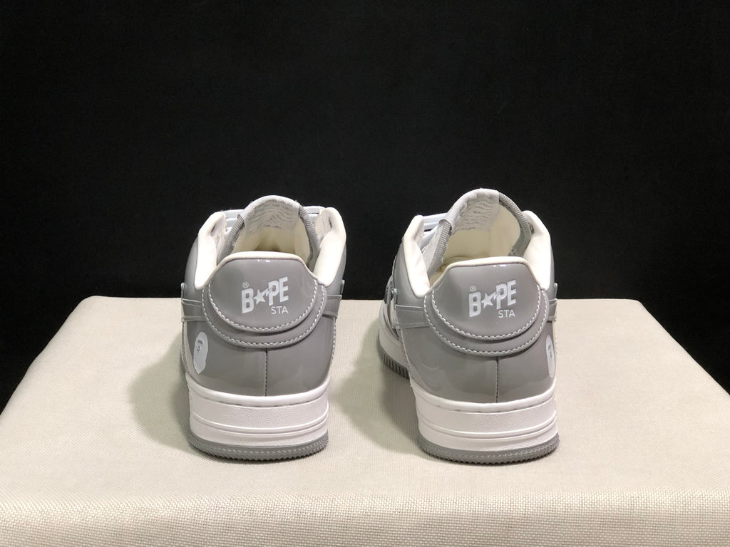 BAPE Sta Low-Top Sneakers White and Grey