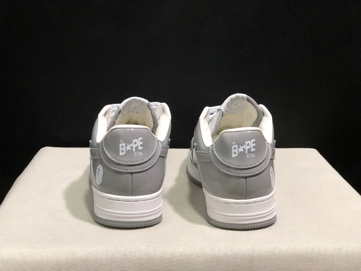 BAPE Sta Low-Top Sneakers White and Grey