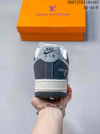Nike Air Force 1 ’07 Low Louis Vuitton-Style Sneakers, Gray