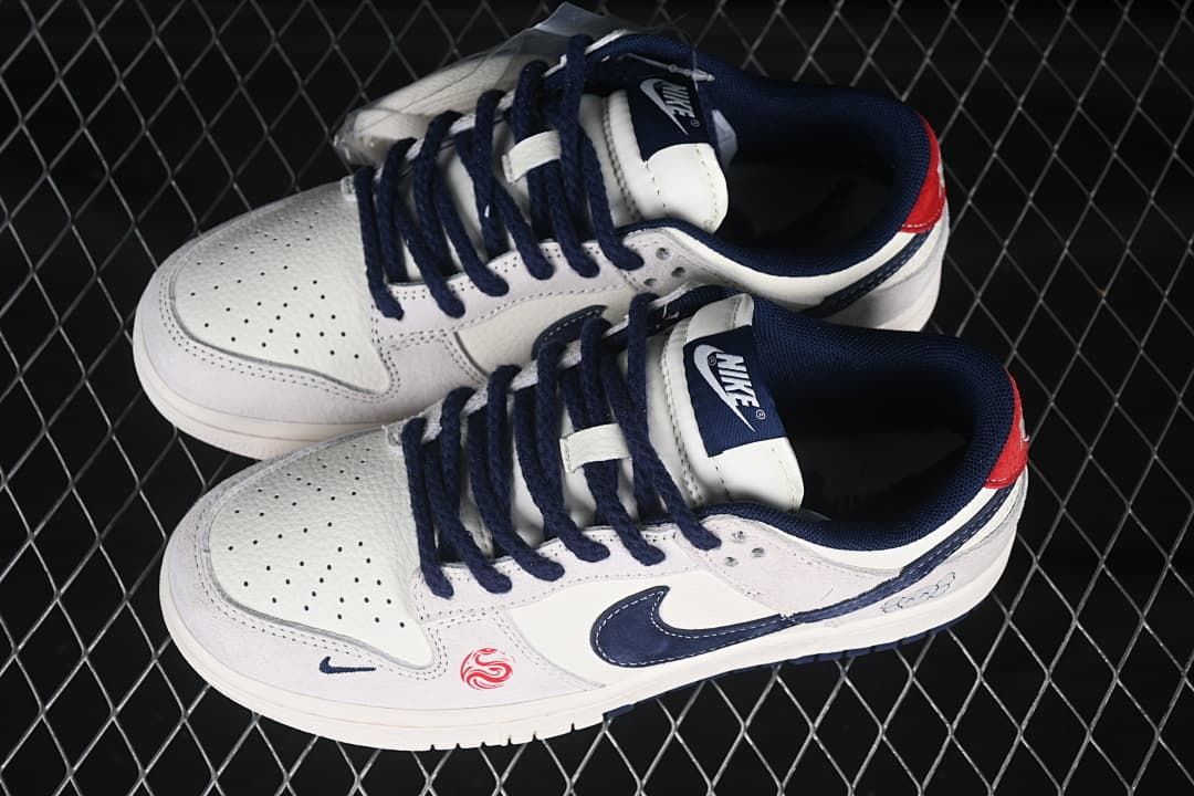 Nike SB Dunk Low Kaws-Inspired Sneakers White Navy Red