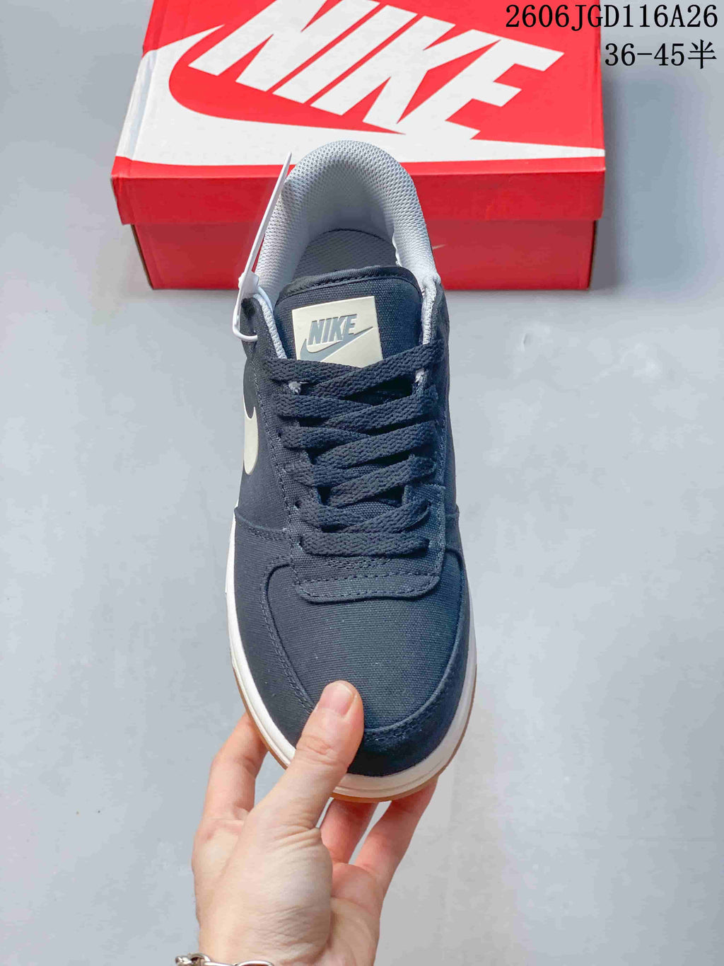 Nike Big Low Sneakers, Navy and White, 854166-008