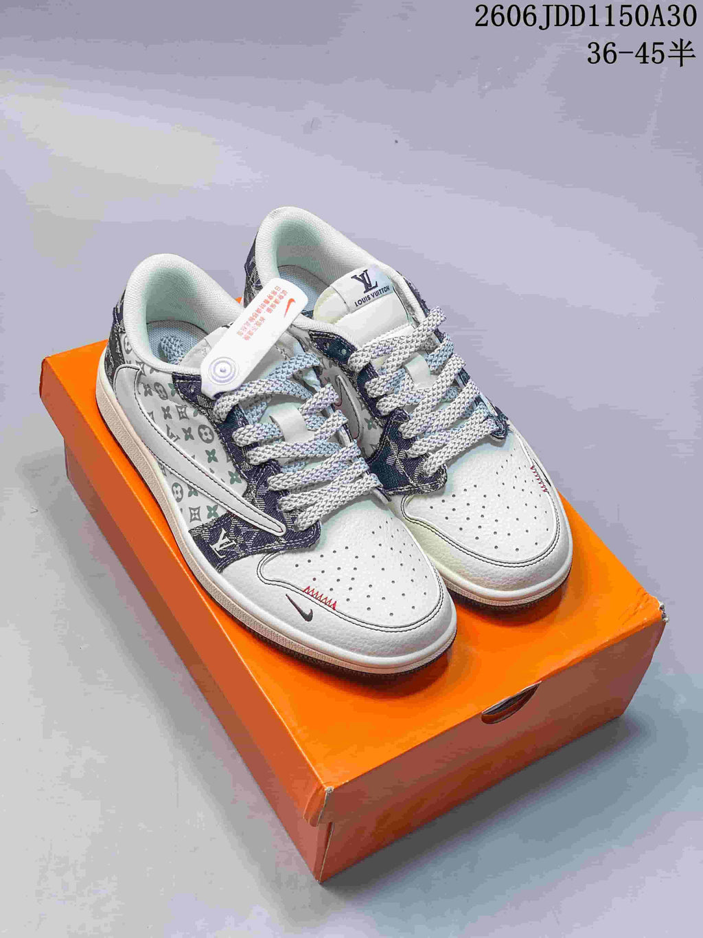 Jordan Air Jordan 1 Low OG SP Sneakers, White and Denim Print