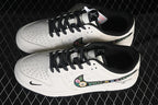 Nike SB Dunk Low Cream and Black Floral Embroidered Sneakers
