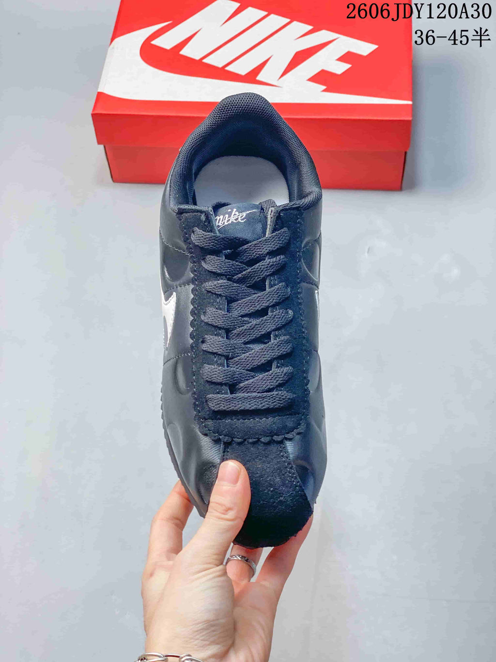 Nike Classic Cortez Sneakers in Black and Silver