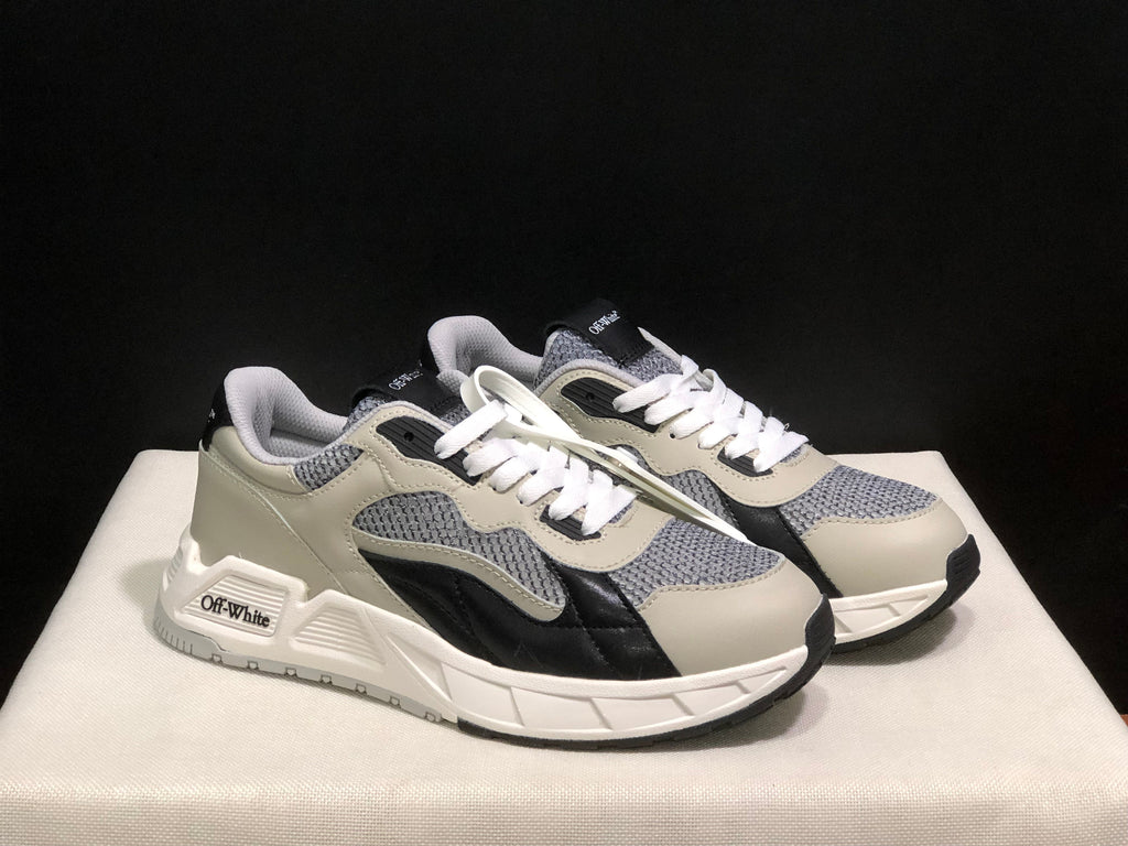 Off-White Low-Top Sneakers in Gray, Black and White