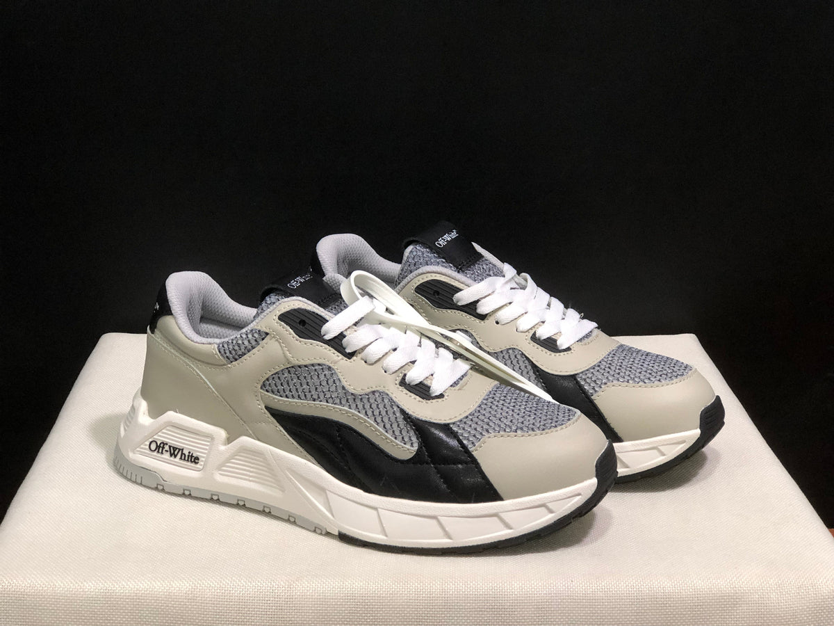Off-White Low-Top Sneakers in Gray, Black and White
