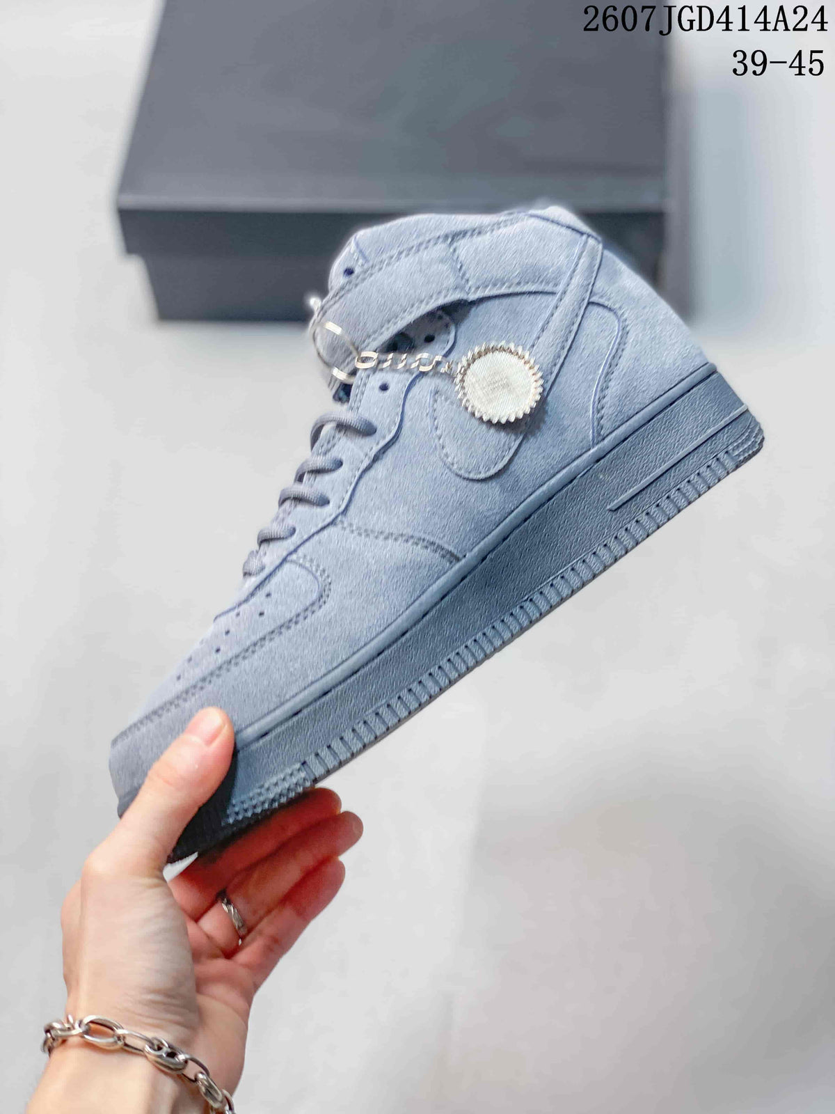 Nike Air Force 1 '07 Mid Gray High-Top Sneakers