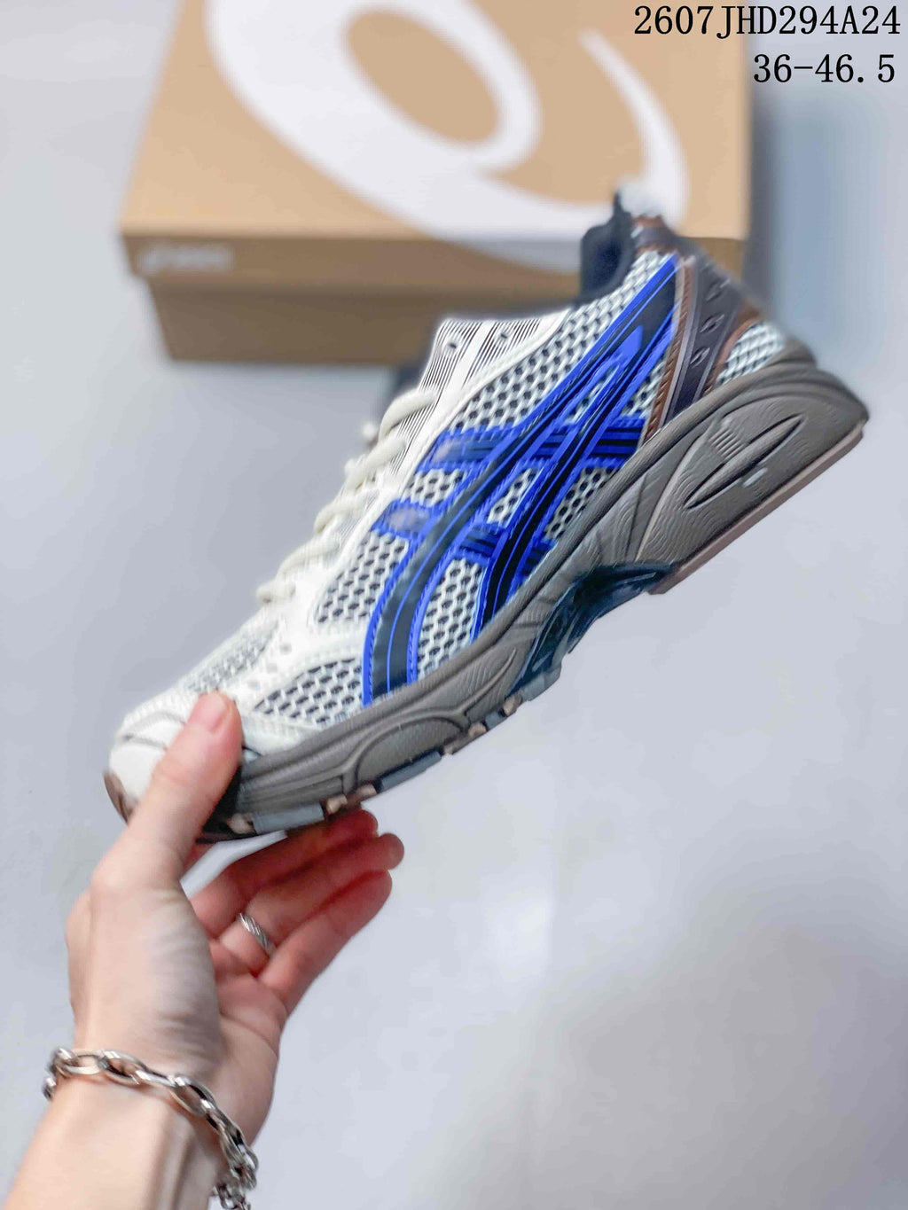 ASICS Gel-Kayano 14 White Blue Gray Sneakers