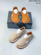 ECCO Cross-Strap Casual Shoes in Tan and Beige